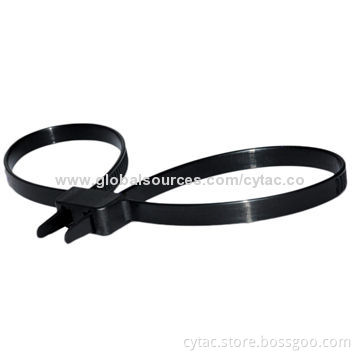 Double-loop Nylon Plastic Handcuffs, 680/390mm, Black/White